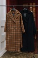 Удлиненное пальто с прорезными карманами AS55-1mgl/темно-коричневый