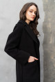 Длинное пальто-халат с накладными карманами AS063m/черный