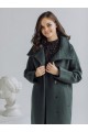 Пальто прямого силуэта с воротником-стойкой AS067mn/темно-оливковый