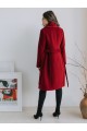 Утепленное пальто с воротником «шалька» AS38sw/бордовый