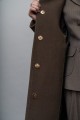Пальто прямого силуэта с воротником-стойкой  AS067m1/хаки