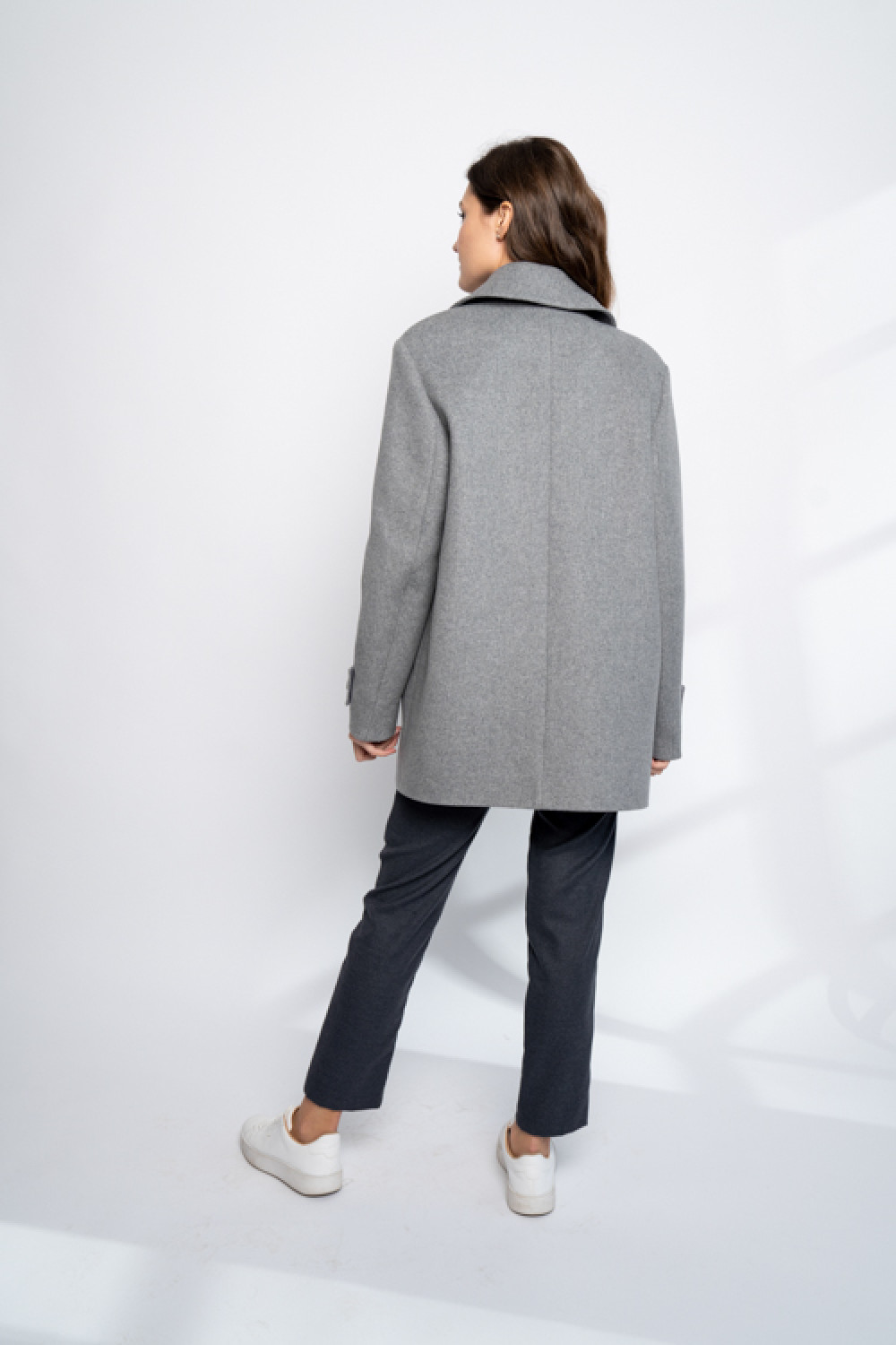 Укороченное пальто AS083m/серый
