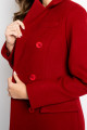 Длинное женское приталенное пальто AS091m/красный
