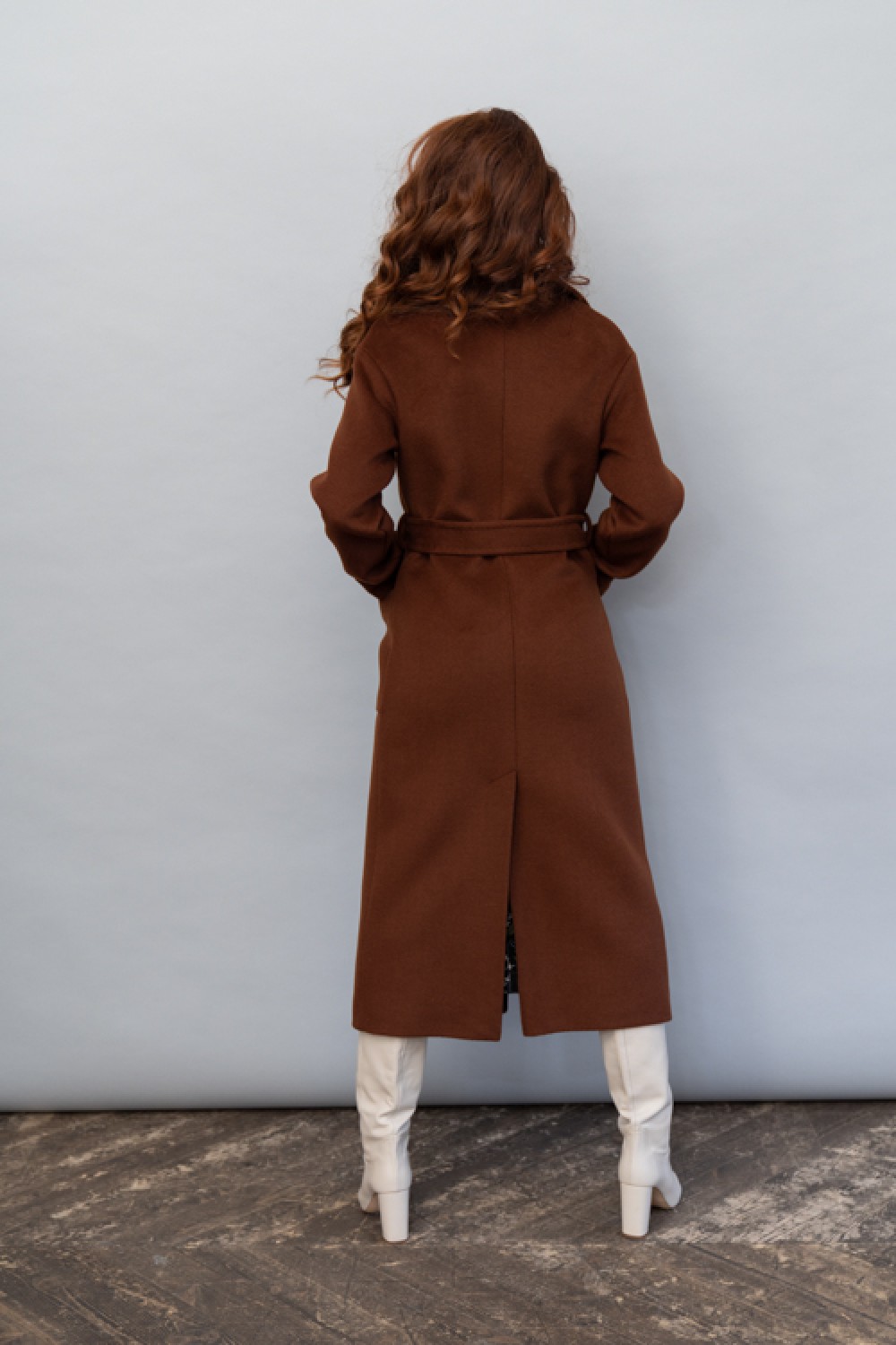 Удлиненное пальто AS55m1/коричневый