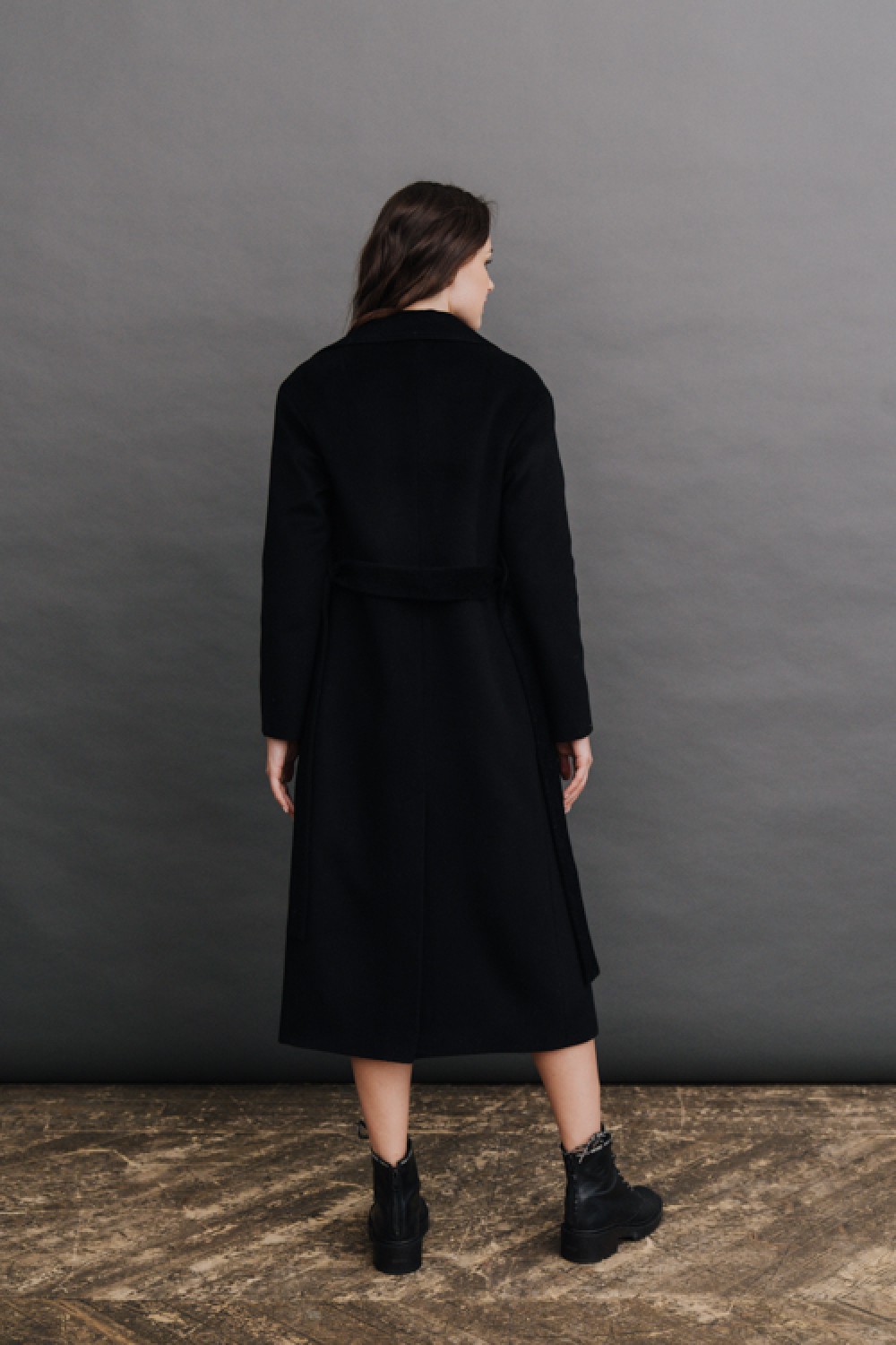 Удлиненное утепленное пальто AS55mw1/черный